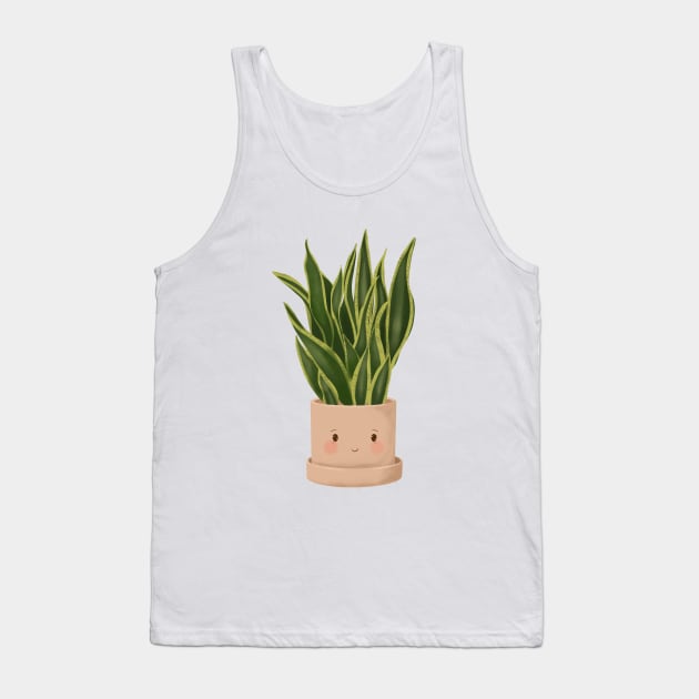 Cute Plant Illustration, Snake Plant Tank Top by gusstvaraonica